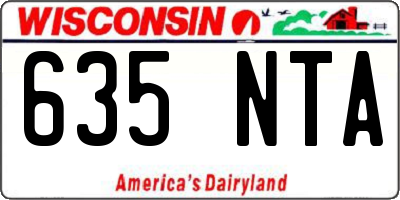 WI license plate 635NTA