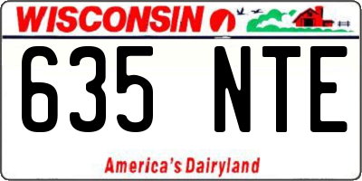 WI license plate 635NTE