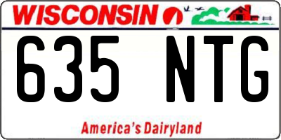 WI license plate 635NTG