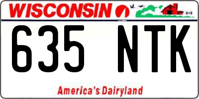 WI license plate 635NTK