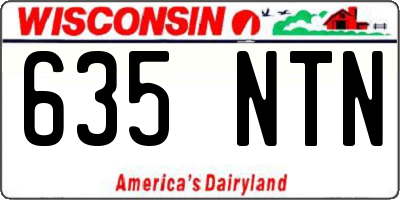 WI license plate 635NTN