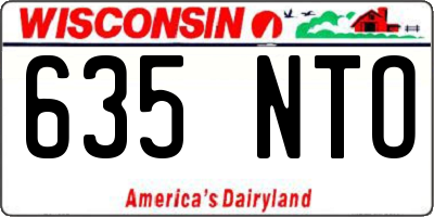 WI license plate 635NTO