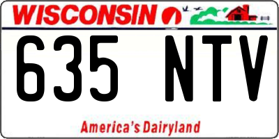 WI license plate 635NTV