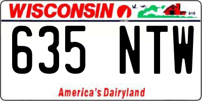 WI license plate 635NTW