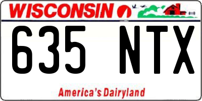WI license plate 635NTX