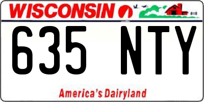 WI license plate 635NTY