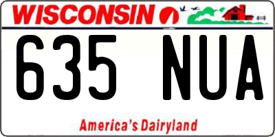 WI license plate 635NUA