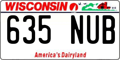 WI license plate 635NUB