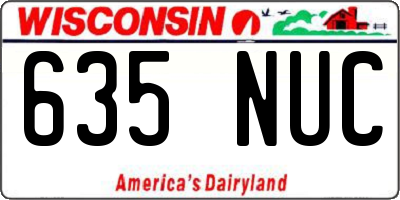 WI license plate 635NUC