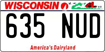 WI license plate 635NUD