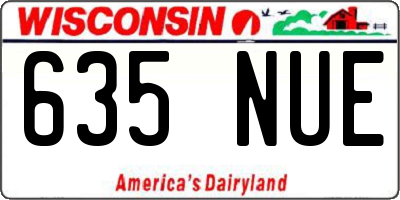 WI license plate 635NUE
