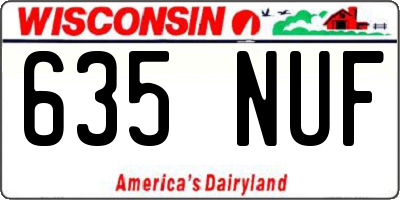 WI license plate 635NUF