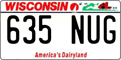 WI license plate 635NUG