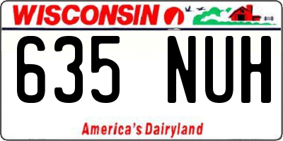 WI license plate 635NUH