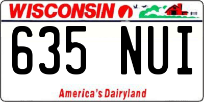 WI license plate 635NUI