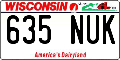 WI license plate 635NUK