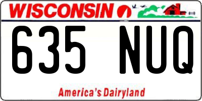 WI license plate 635NUQ