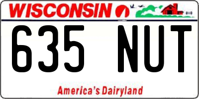 WI license plate 635NUT