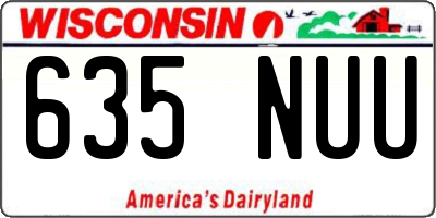 WI license plate 635NUU