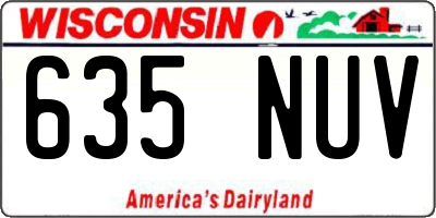 WI license plate 635NUV