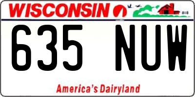 WI license plate 635NUW