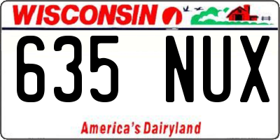 WI license plate 635NUX