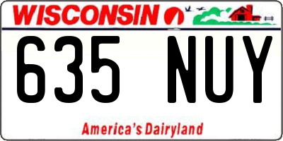 WI license plate 635NUY