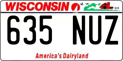 WI license plate 635NUZ