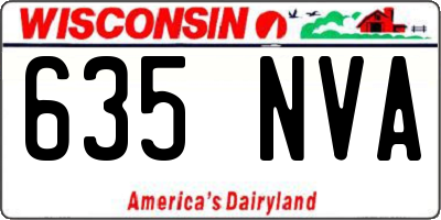 WI license plate 635NVA