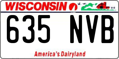 WI license plate 635NVB