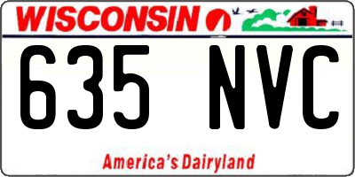 WI license plate 635NVC