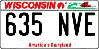 WI license plate 635NVE