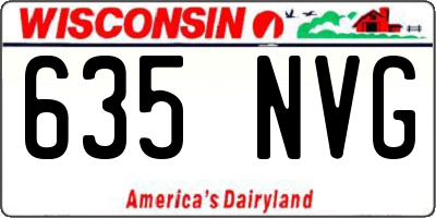 WI license plate 635NVG
