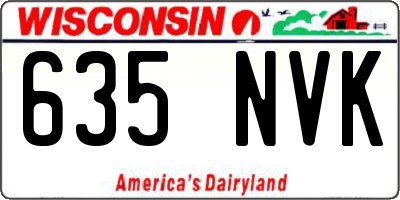WI license plate 635NVK