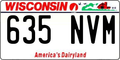 WI license plate 635NVM