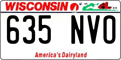 WI license plate 635NVO