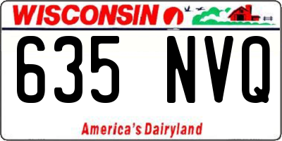 WI license plate 635NVQ