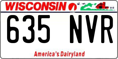 WI license plate 635NVR