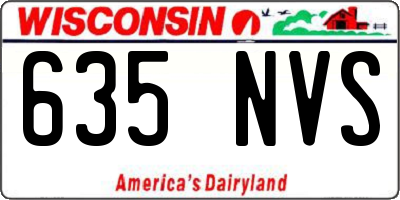 WI license plate 635NVS