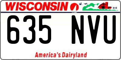 WI license plate 635NVU