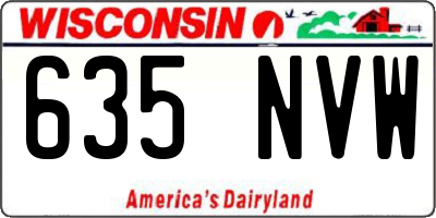 WI license plate 635NVW