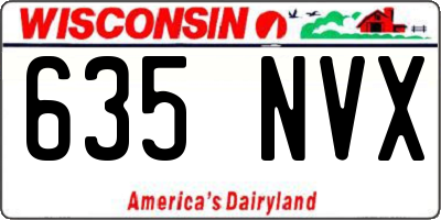 WI license plate 635NVX