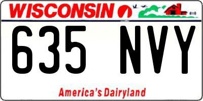 WI license plate 635NVY