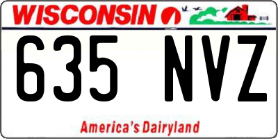 WI license plate 635NVZ