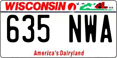 WI license plate 635NWA