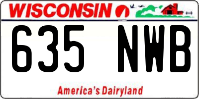 WI license plate 635NWB