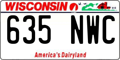 WI license plate 635NWC