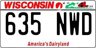 WI license plate 635NWD