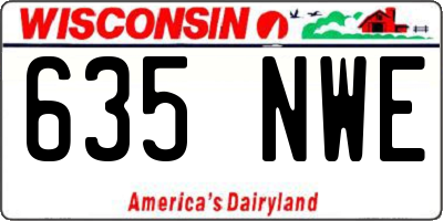 WI license plate 635NWE