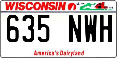 WI license plate 635NWH